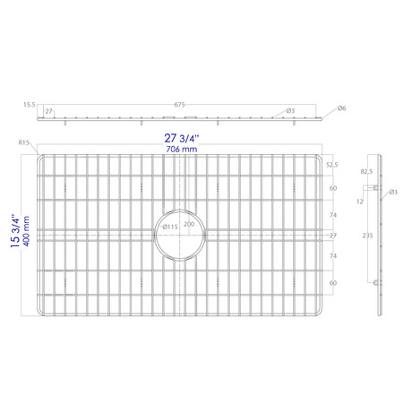 Alfi Brand Solid SS Kitchen Sink Grid for ABF3018 Sink ABGR30